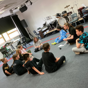 Teaching Children to Command the Stage and Life 1 Theatretrain marks out the space