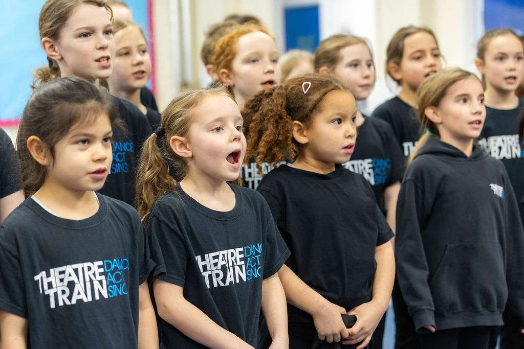 Picture of children in a singing lesson at Theatretrain maldon a stage school in Essex.