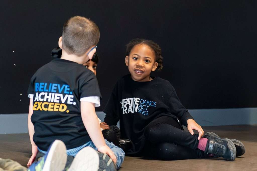 Harborne Blog and Events 8 Children smiling and performing in a Theatretrain class, building confidence, friendships and life skills through performing arts